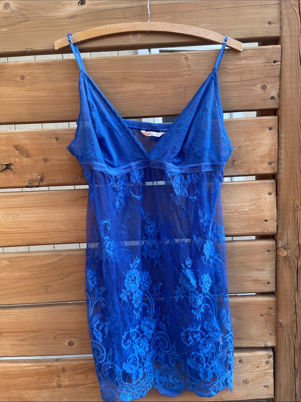 La Vie En Rose Royal Blue Lace Chemise